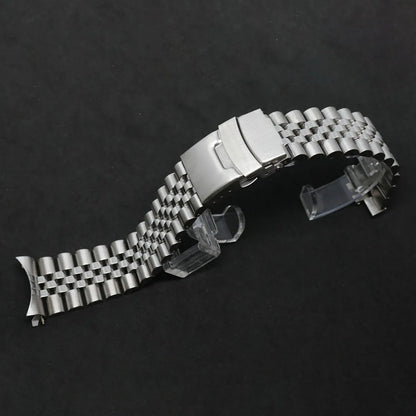 Bracelet incurvé pour Seiko, bracelet de montre de luxe en acier inoxydable massif, 18/19/20/21/22/24/26mm, ceinture d'extrémité Arc, accessoires de montre pour hommes