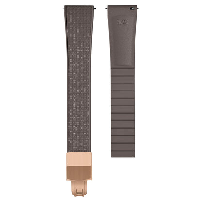 Cinturino per orologio in gomma di alta qualità - Fibbia argento, oro o nero