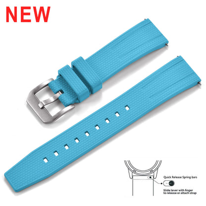 FKM Rubber Watch Strap 20mm 22mm Quick Release Waterproof Fluoro Rubber Dive Watch Band for Traditional Dive Watch Accessories