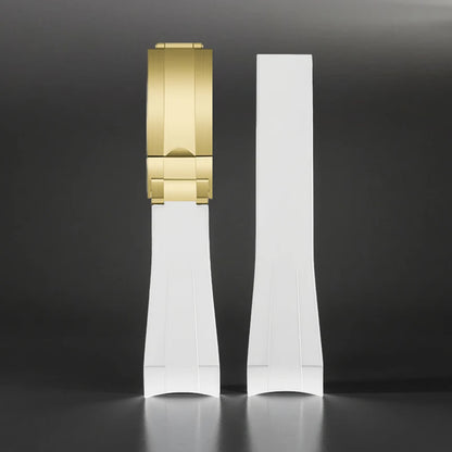 FKM – Bracelet de montre en caoutchouc, extrémités incurvées de 20mm, résistant à la sueur, pour Rolex Submariner Style et Omega x Swatch