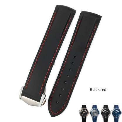 Bracelet de montre en caoutchouc et Silicone, 20mm 22mm, 19mm 21mm, pour montre Omega Seamaster 300 Planet Ocean, Longines Seiko SKX 007