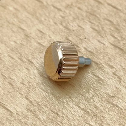 Screw-on case replacement crown, high-quality engraved and signed 'S', fits NH/35 and NH/36 movements, 3 styles with crown tube stem