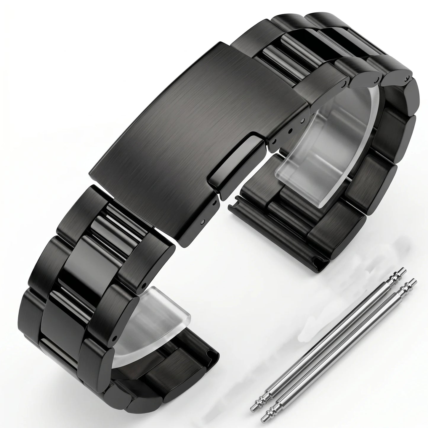 Bracelet de montre universel en acier inoxydable massif, 18, 20, 22, 24mm, extrémité droite, bracelet en métal, bracelet de remplacement pour hommes