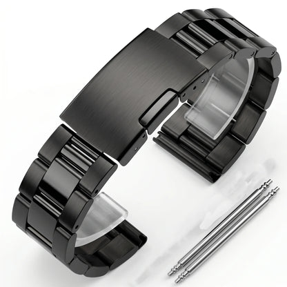 Bracelet de montre universel en acier inoxydable massif, 18, 20, 22, 24mm, extrémité droite, bracelet en métal, bracelet de remplacement pour hommes