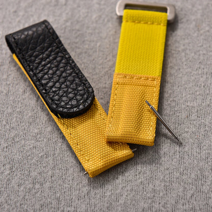 Cinturino in nylon e pelle resistente con chiusura a strappo 20 mm, per orologi sportivi da uomo e donna, accessori per Omega, Rolex, Tissot