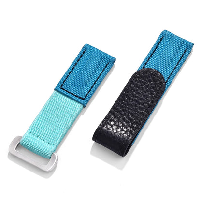20mm Hook-and-Loop Elastic Watch Strap, High-Quality Leather and Nylon Replacement Band, Watch Accessories