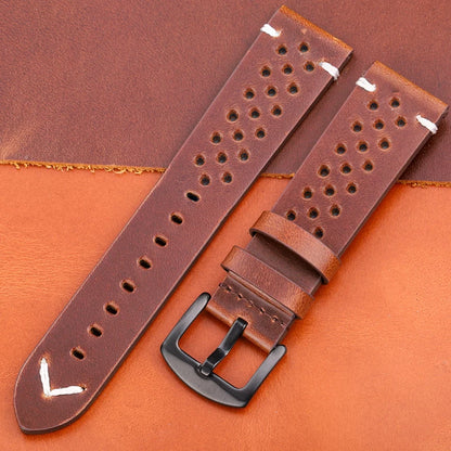 Bracelet de montre respirant en cuir véritable à dégagement rapide, 18mm-24mm, bracelet en cuir de vache disponible, noir, vert, marron, jaune, unisexe