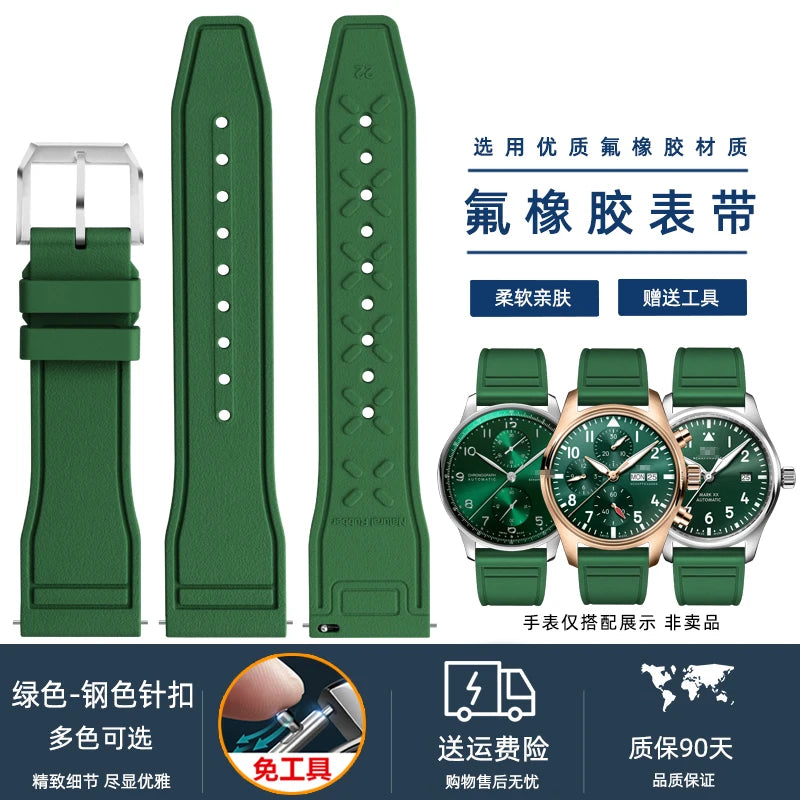 Cinturino per orologio in silicone morbido 20 mm 21 mm 22 mm per IWC Pilot | Cinturino sportivo a sgancio rapido | Sostituzione unisex impermeabile del cinturino in gomma