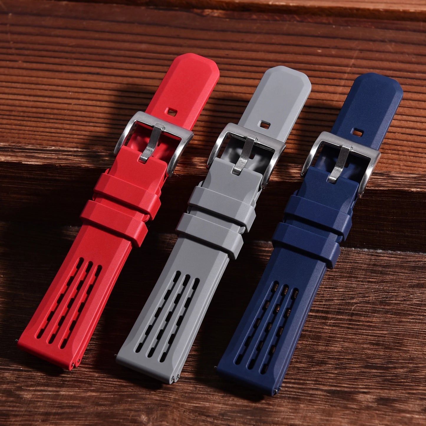 Bracelet de montre en caoutchouc fluoré à dégagement rapide, structure poreuse de qualité supérieure, bracelet de montre de remplacement, 20mm, 22mm, FPM, FKM