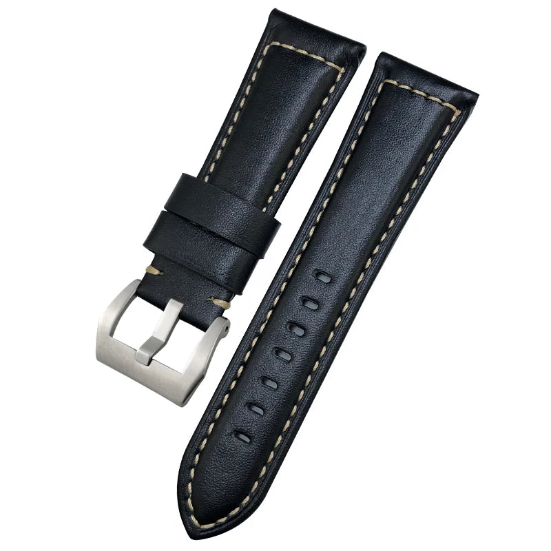 Bracelet de montre en cuir véritable, 24mm 26mm, pour Panerai LUMINOR PAM111 PAM 441, Style rétro, fait à la main