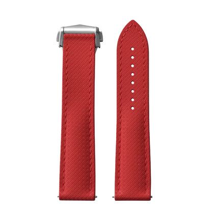 OZE Bracelet montre en Caoutchouc fluorocarbone - Surpiqures / Motif Racing - Déployante - Universel