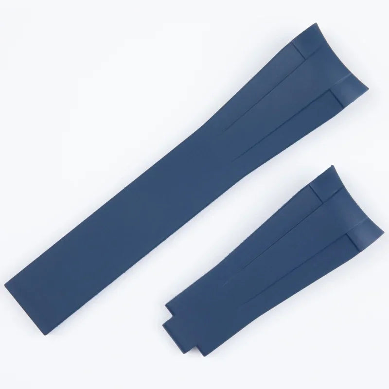 FKM Fluoro Rubber Watch Strap Natural for Rolex 20mm Submariner Daytona OYSTERFLEX GMT with Deployant Clasp