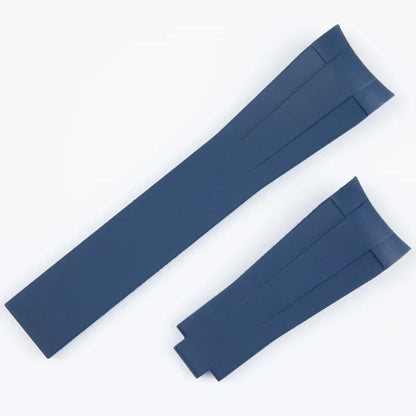 FKM Fluoro Rubber Watch Strap Natural for Rolex 20mm Submariner Daytona OYSTERFLEX GMT with Deployant Clasp