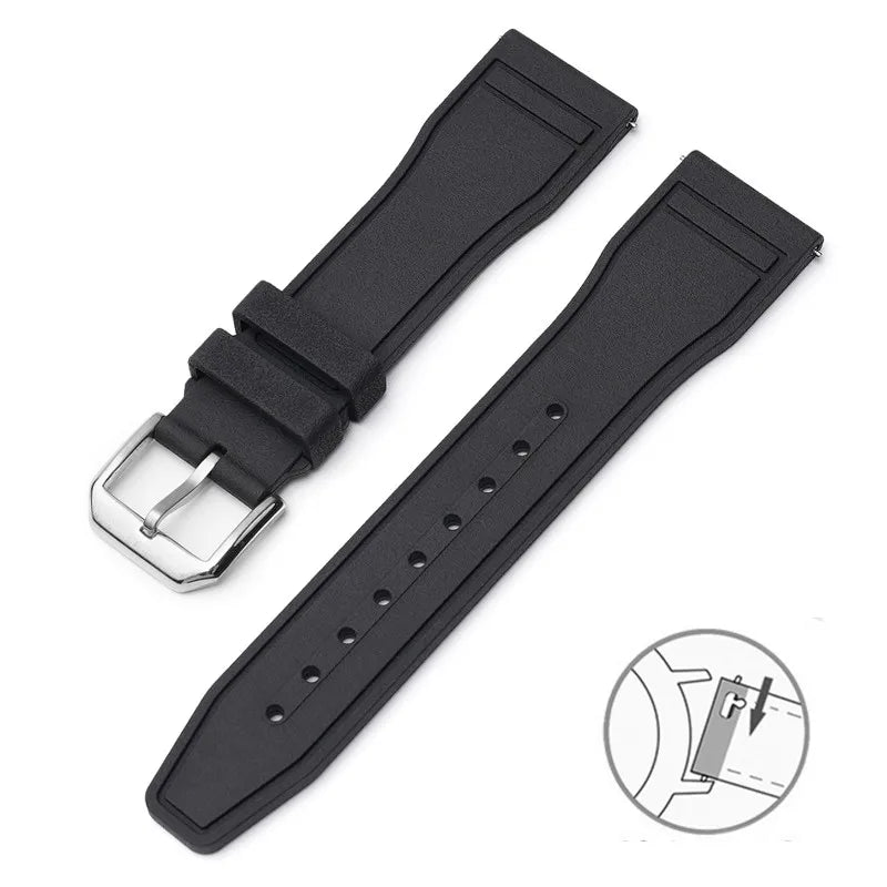 Cinturino in caucciù FKM di alta qualità da 20/21/22 mm per orologi da pilota IWC e serie Portofino, cinturino casual alla moda da uomo e donna