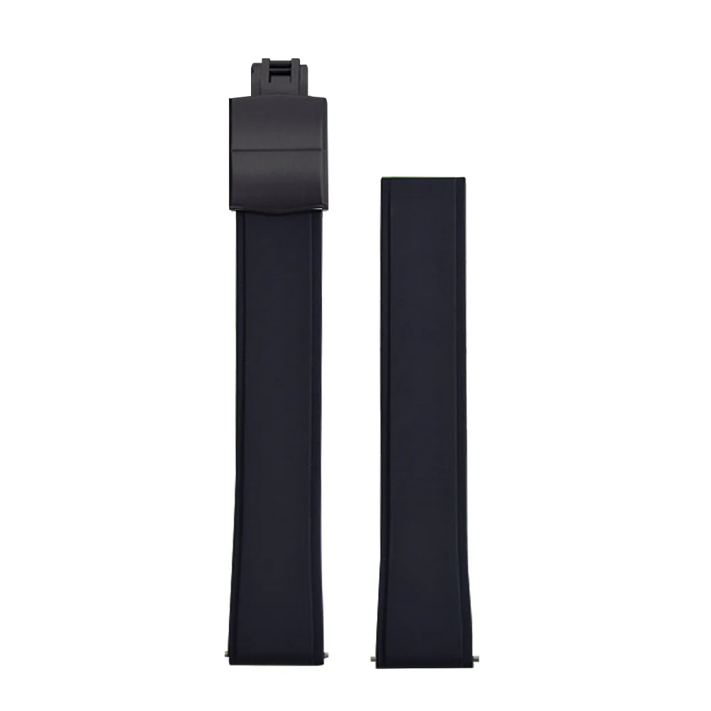 CTS – bracelets de montre FPM en caoutchouc fluoré, 19/20/21/22mm, boucle papillon à dégagement rapide, ceintures de plongée souples unisexes découpées à la taille