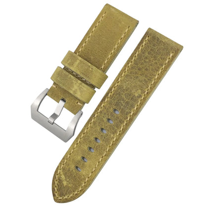Cinturino per orologio in pelle bovina fatto a mano, 26mm, ricambio per Panerai LUMINOR, fibbia subacquea in acciaio, attrezzi di alta qualità
