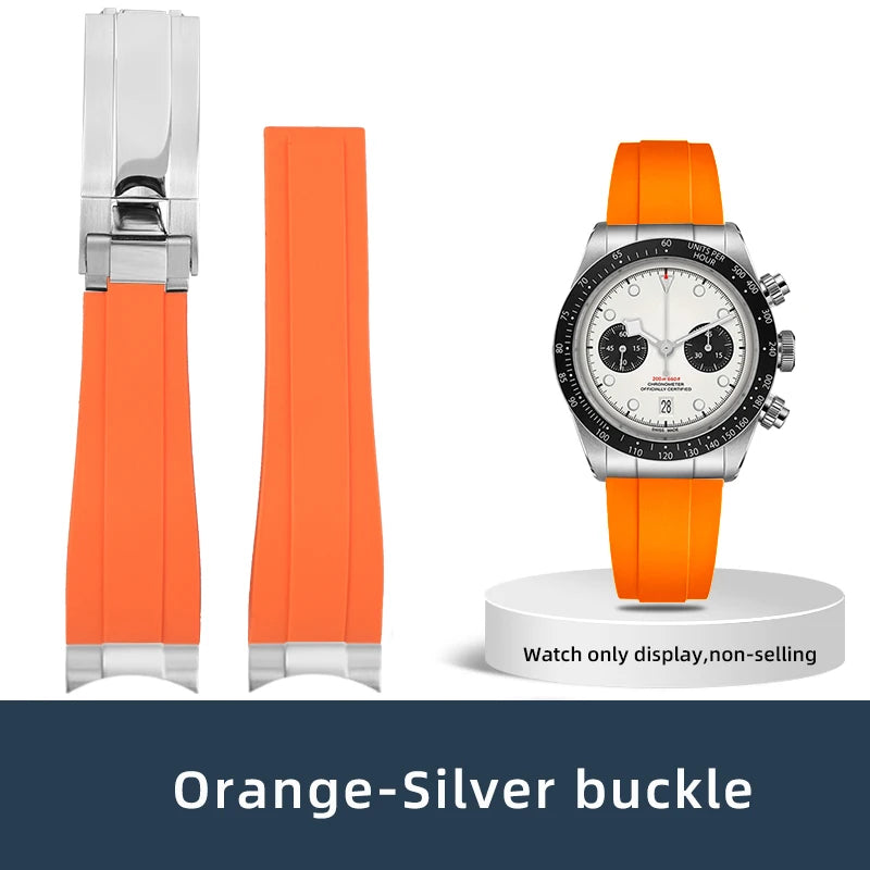 Lien d'extrémité incurvée 20/21/22mm adapté au bracelet TUDOR M79360 M79363, accessoires de bracelet de montre en caoutchouc avec connexion en acier inoxydable