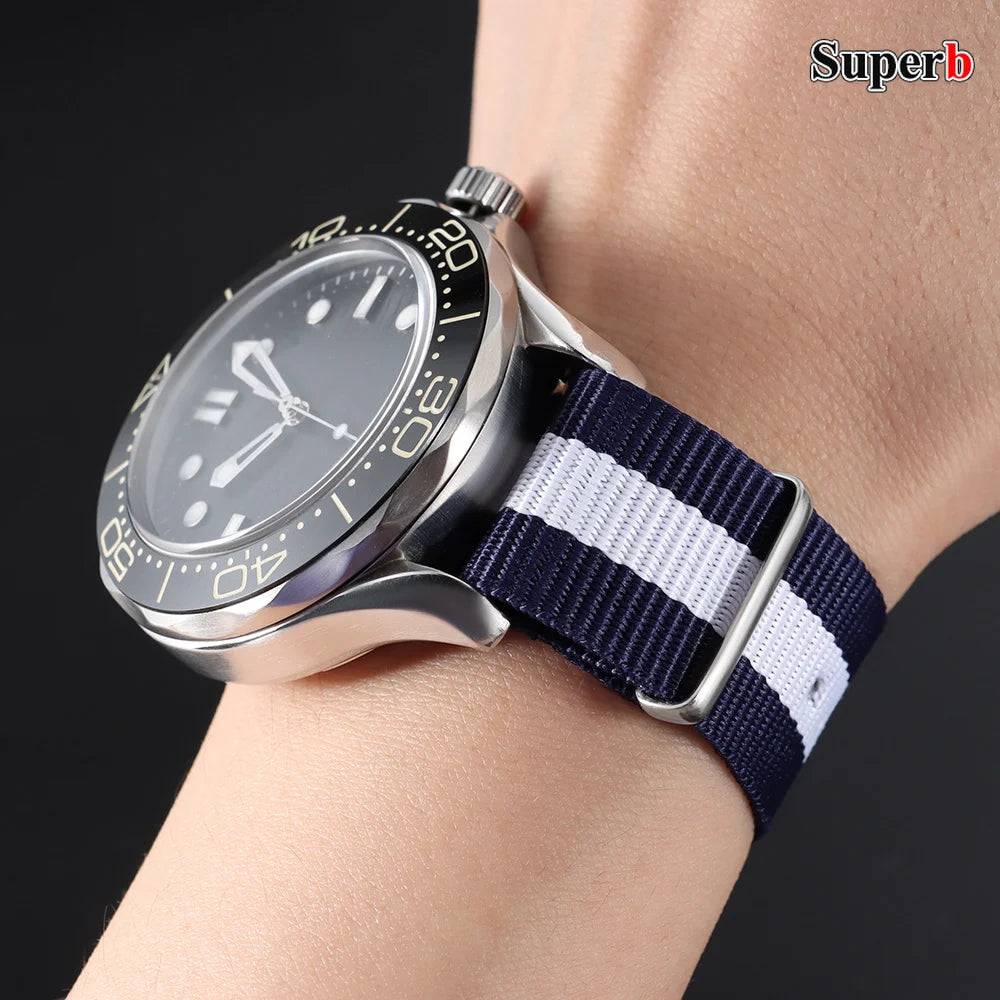 Bracelet de montre en nylon 16/18/20 mm, bracelet universel en toile pour homme et femme, bracelet tissé en une seule pièce
