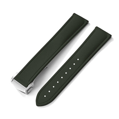 Bracelet de montre déployant de sport à motif tissé de haute qualité, 20mm 21mm 22mm, bracelet de montre en caoutchouc FKM