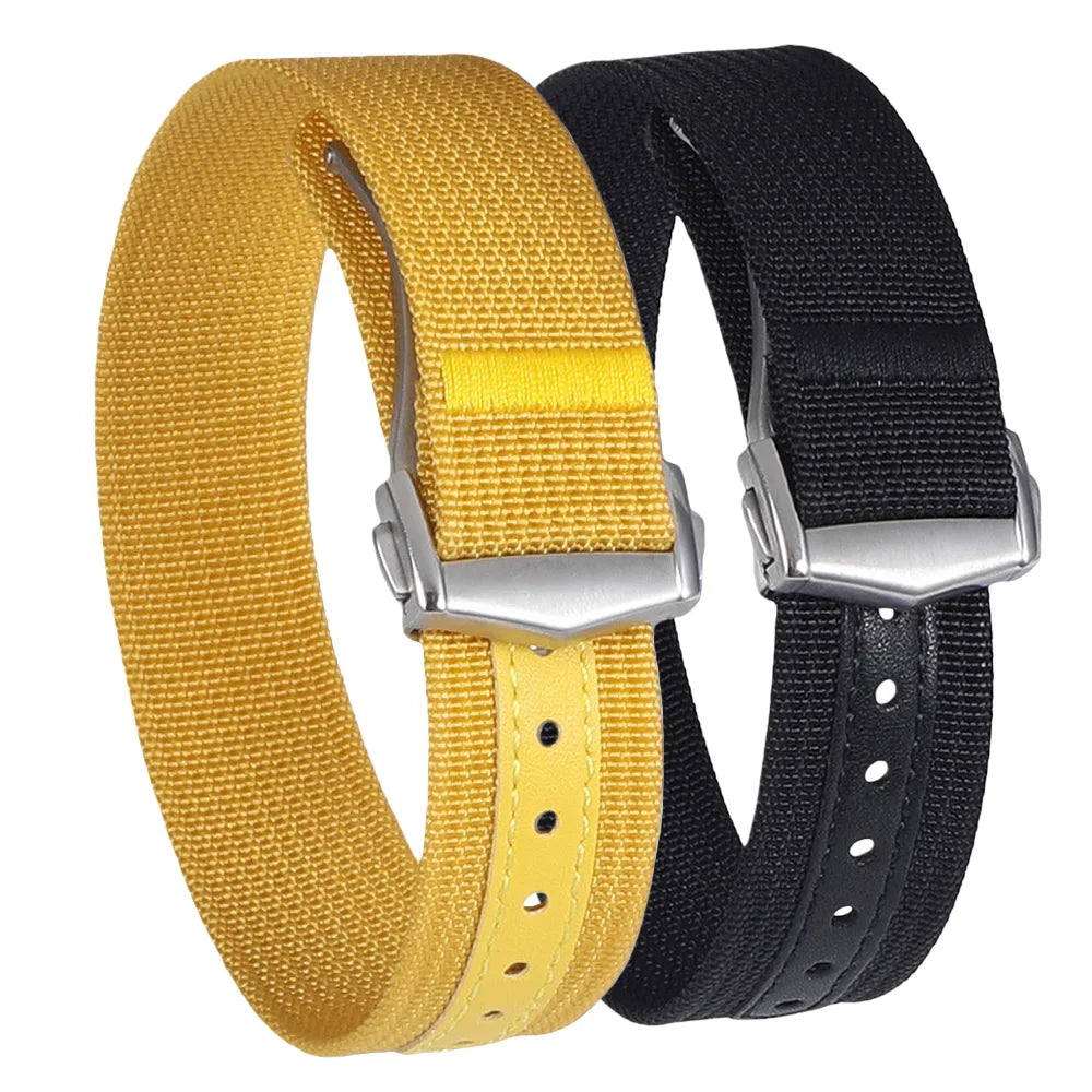 Canvas and Nylon Watch Strap, 20mm 22mm, for Omega X Swatch MoonSwatch, for Seiko, for Men and Women, Sport, Waterproof, Folding Buckle