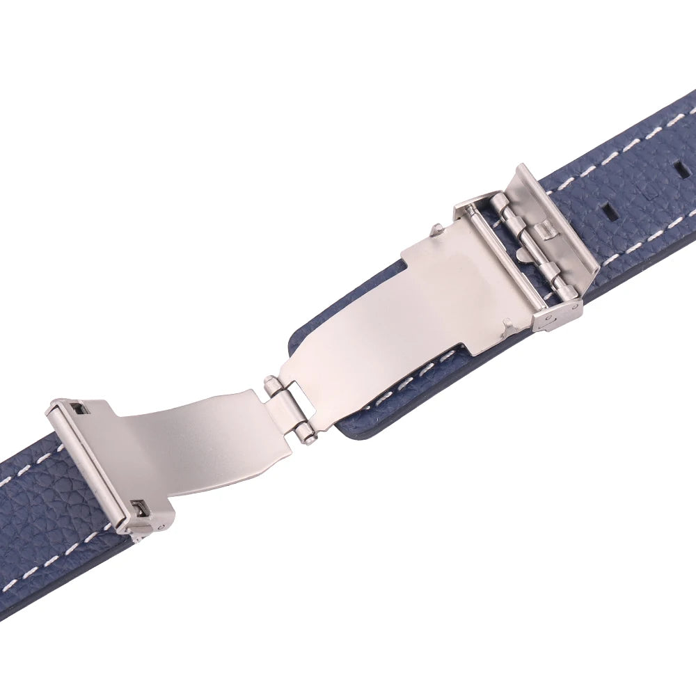 Bracelet de montre en acier inoxydable, boucle argentée 16 18 20 22mm, bracelet de montre en métal à Double pression, fermoir automatique, accessoires