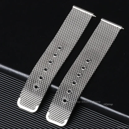 Bracelet en maille milanaise 22 20mm, pour Omega 007, en acier inoxydable, pour Seamaster 300, fermoir pliant Original, Bracelet d'affaires
