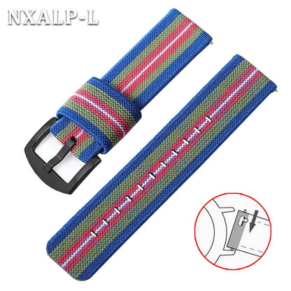 18mm 20mm 22mm 24mm Nylon Elastic Watch Strap Army Woven For Seiko Bracelet Military Sport Watch Band For Men Quick Release