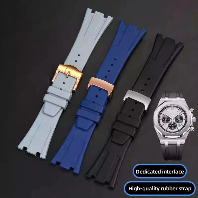 Cinturino per orologio FKM AP 26mm per Audemars Piguet Royal Oak adattatore metallico + cinturino 15400 26331 15500 cinturino in gomma fluorurata AP terminale a maglie