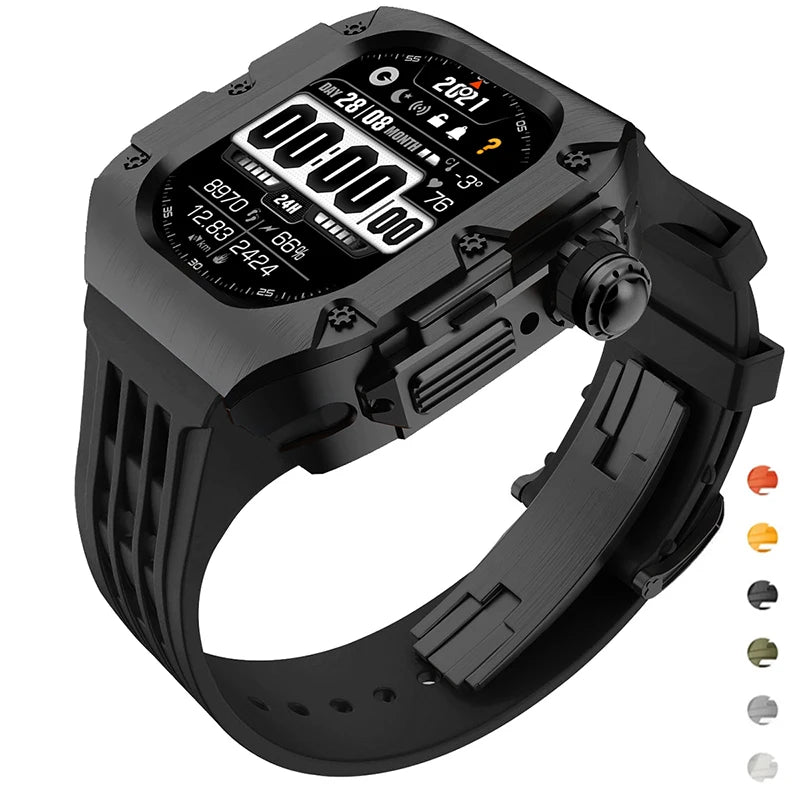 Luxury Mod Kit for Apple Watch Ultra 3 2 49mm, Titanium Alloy Strap for iWatch Series 11 10 9 8 7 6 SE 44mm 45mm