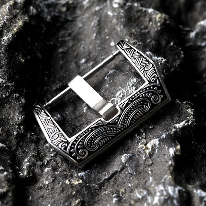 Chiusura goffrata, chiusura in acciaio inossidabile 304, chiusura incisa Maya da 20 mm, 22 mm, 24 mm, 26 mm, accessorio per cinturino in vera pelle