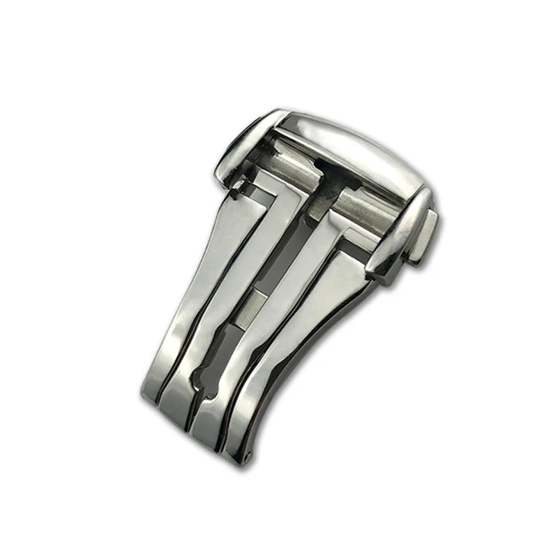 Fibbia déployante per orologio, chiusura pieghevole 16mm 18mm 20mm per cinturino in pelle Omega, cinturino in gomma, acciaio 316L, nero argento, accessori