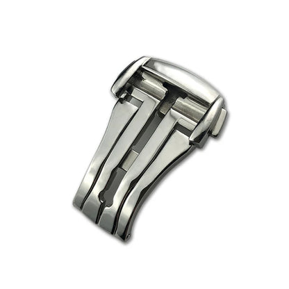 Fibbia déployante per orologio, chiusura pieghevole 16mm 18mm 20mm per cinturino in pelle Omega, cinturino in gomma, acciaio 316L, nero argento, accessori