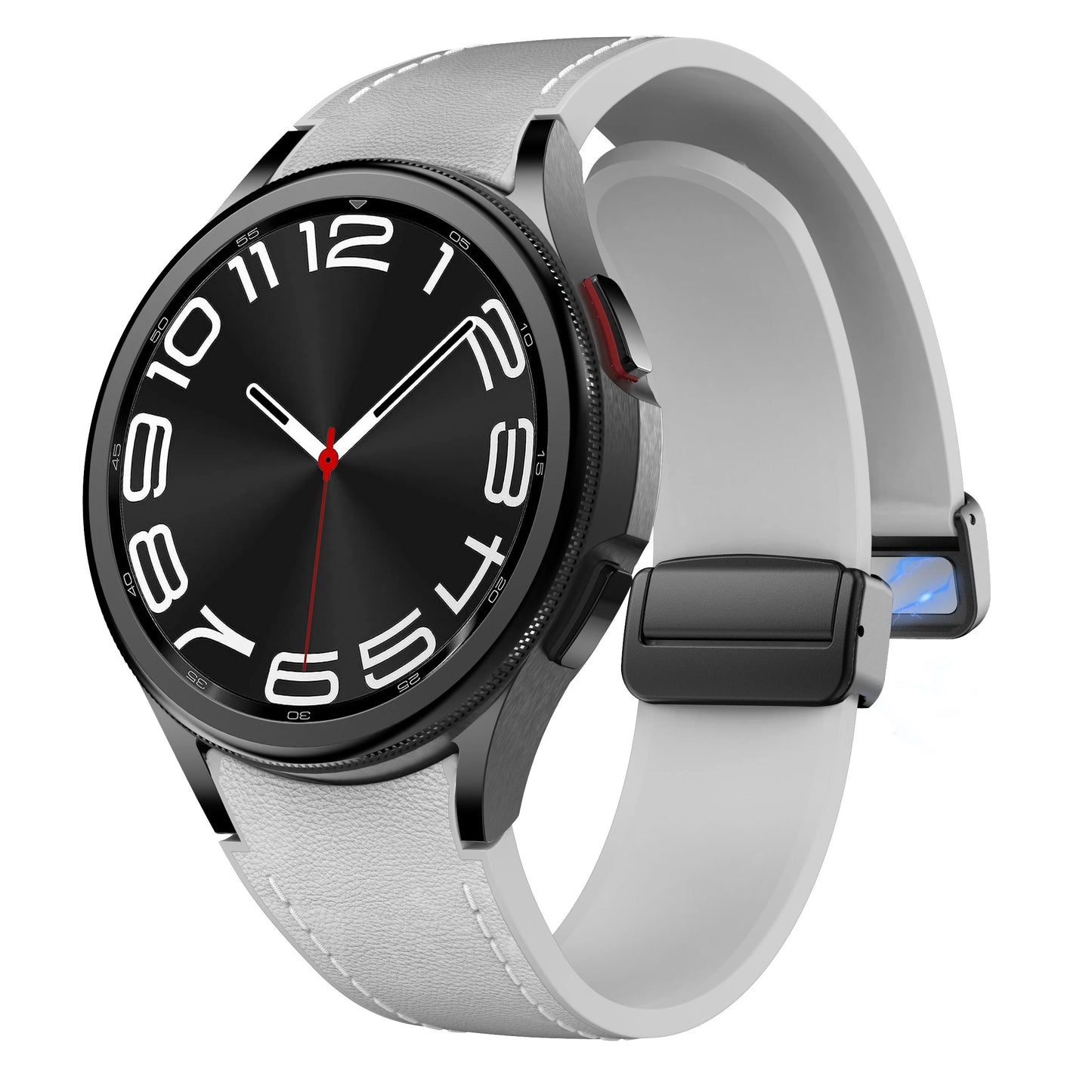 Bracelet en cuir véritable + silicone pour Samsung Galaxy Watch 6 5 7 44mm 40mm 20, Galaxy Watch 6 4 Classic 47mm 46mm 43mm 42mm