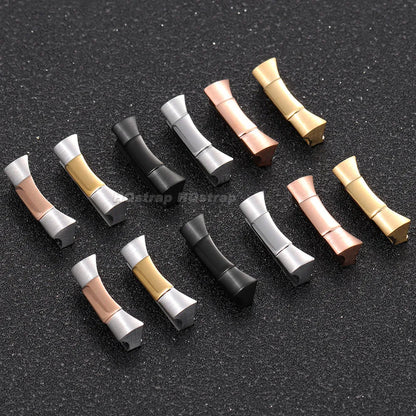 2 pièces lien d'extrémité incurvée solide pour bracelet de montre Rolex Submariner pour Water Ghost pour Daytona 20mm 21mm bracelet en caoutchouc connexion sans couture