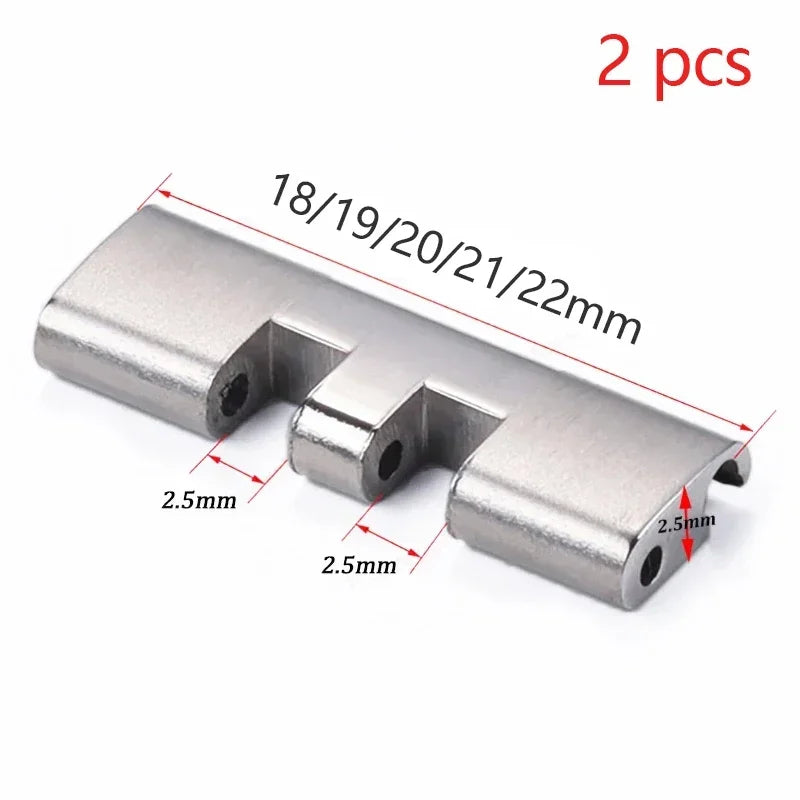 Connecteurs de bande en acier inoxydable, 2 pièces, pour huître jubilé, lien à extrémité plate incurvée pour Seiko SKX007 SKX009, adaptateur de sangle 18 22 21 20mm