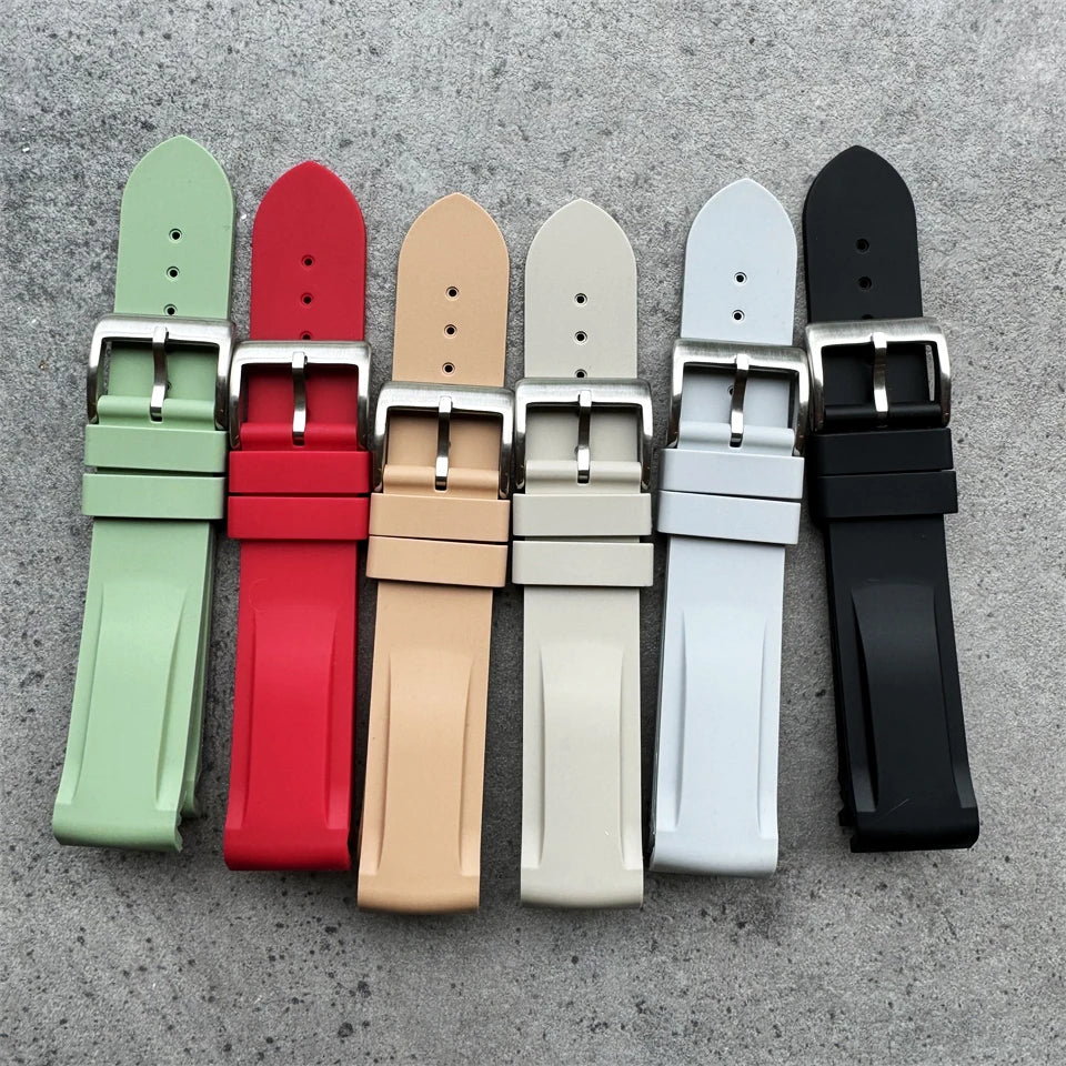 Warm Khaki Grey Black Silicone Watch Strap 20mm High Quality Silicone Watch Band for Monnswatch Omega X Swatch Bracelet