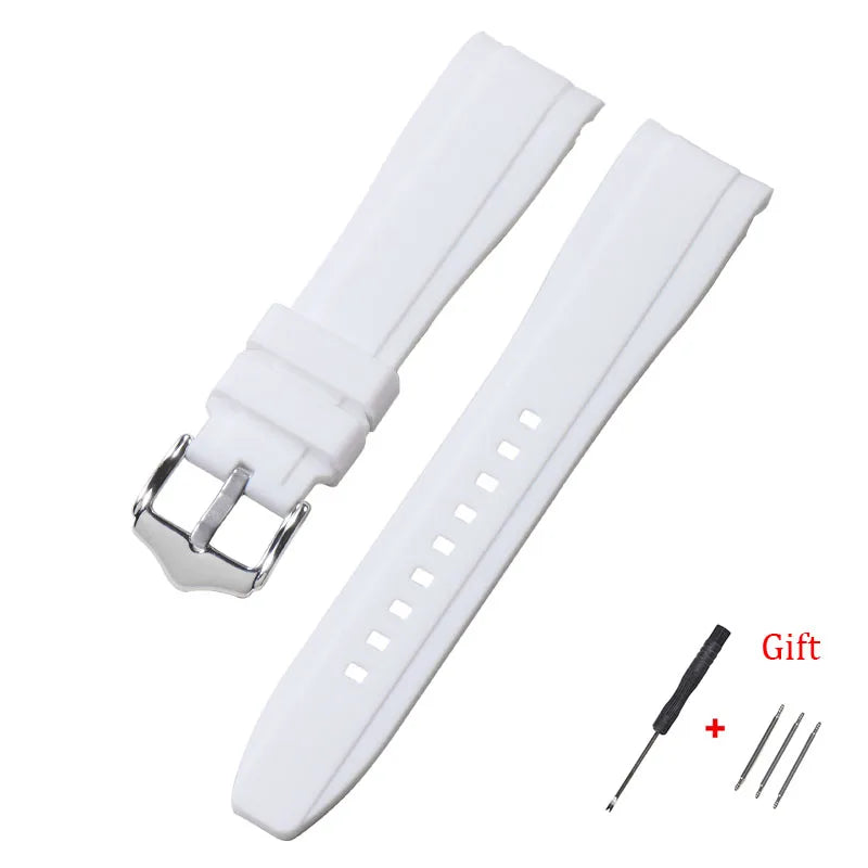 Bracciale in gomma di alta qualità da 20 mm e 22 mm con estremità curva, cinturino in silicone per Swatch, Omega e Moonswatch, bracciale impermeabile