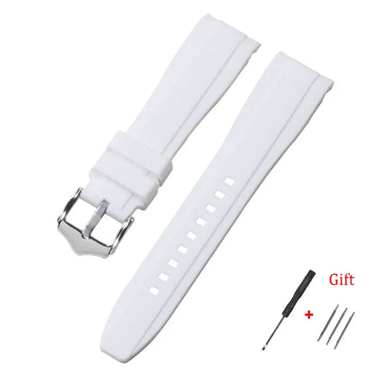 Bracciale in gomma di alta qualità da 20 mm e 22 mm con estremità curva, cinturino in silicone per Swatch, Omega e Moonswatch, bracciale impermeabile