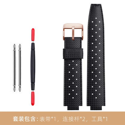 Cinturino in gomma per orologio LV, con apertura rialzata, Louis Vuitton, serie Tambour, Q1121, cinturino dedicato, uomo, donna, Q114k