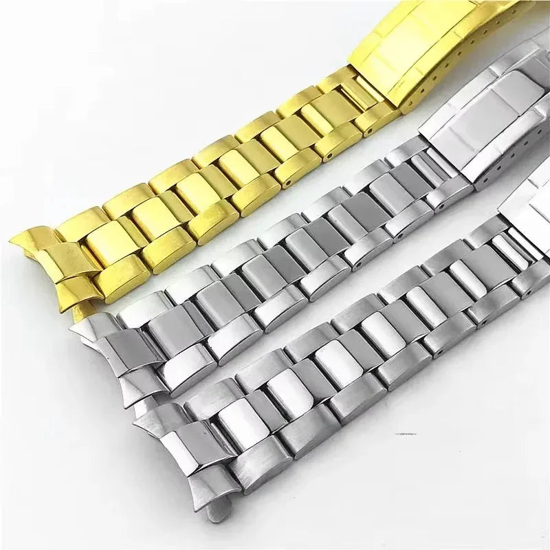 Bracciale vintage in acciaio inossidabile spazzolato con estremità curve, adatto per Rolex RLX 16700 16710 70216, 20 mm