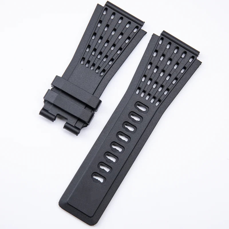 New Black Blue Nature Rubber Watch Strap, Pin Buckle, Accessories for Bell & Ross BR01 BR03 24mm Watch Band, Waterproof Outdoor Strap