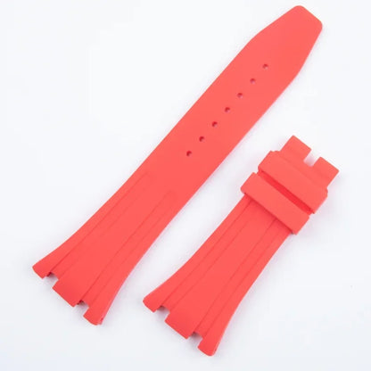Cinturino per orologio in gomma morbida, 26mm, per cinturino AP, per Audemars Piguet, 15400, 15500, 26331, fibbia deployante a farfalla