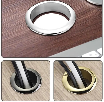 1 pièce Cache-trou de bureau argenté pour câbles, 18mm 25mm 30mm, Organisateur de câbles en plastique pour bureau d'ordinateur et mobilier