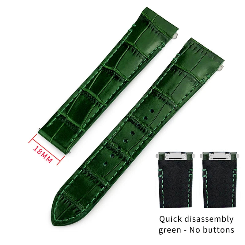 Bracelet en cuir de vache pour montre Cartier Santos WSSA0009 WSSA0018, vert, marron, noir, 21mm, bracelet de montre en cuir à dégagement rapide pour hommes
