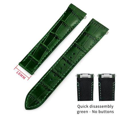 Bracelet en cuir de vache pour montre Cartier Santos WSSA0009 WSSA0018, vert, marron, noir, 21mm, bracelet de montre en cuir à dégagement rapide pour hommes