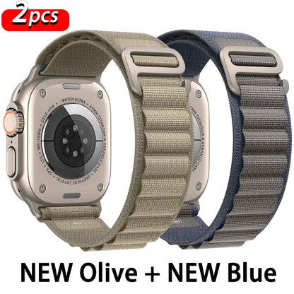 Bracelet à boucle alpine pour Apple watch Ultra 3 2 bandes 49mm 45mm 44mm 40mm 41mm 46mm 42mm Bracelet iWatch série 11 10 SE 9 8 7 6 5 4