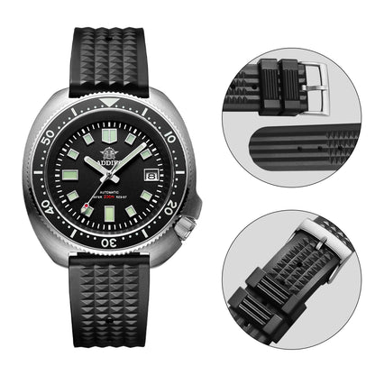 Universal men's soft rubber waffle-pattern watch strap, waterproof diver's watch band for 20mm