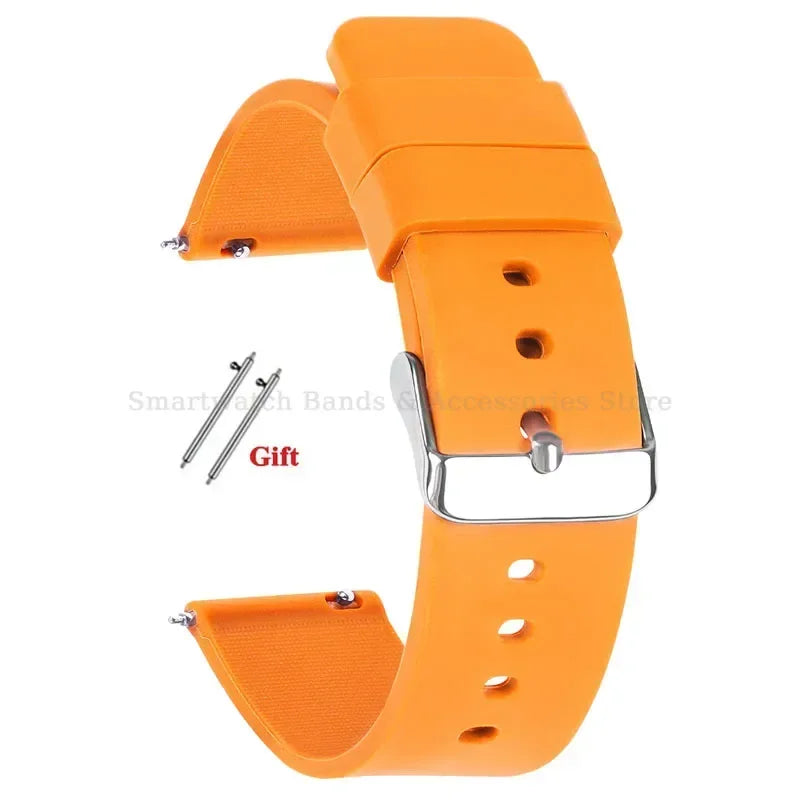 10mm 12mm 14mm 15mm 16mm 18mm 20mm 21mm 22mm 24mm Silicone Watch Band Quick Release Watch Strap for Men Women Universal Wristband