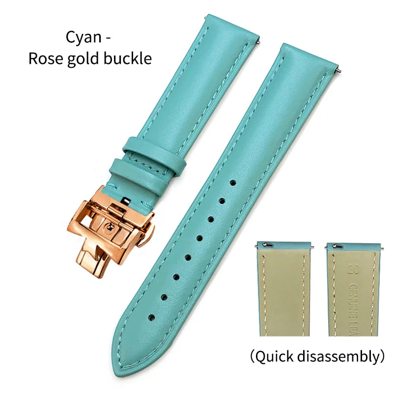 Bracelet de montre en cuir véritable à dégagement rapide 19mm 20mm 21mm 22mm pour Vacheron Constantin Patrimony VC, bracelet noir avec boucle pliable