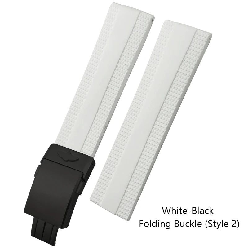 Bracelet de montre en caoutchouc souple, 20mm 21mm 22mm, adapté à Breitling Superocean Avenger Heritage, blanc, noir, Orange, outils de bracelet de montre en Silicone souple